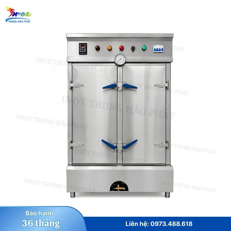 Sản phẩm tu nau com cong nghiep 20khay dien gas — Inox Trung Hào Phát - Công Ty TNHH Inox Trung Hào Phát — MST 0313857441