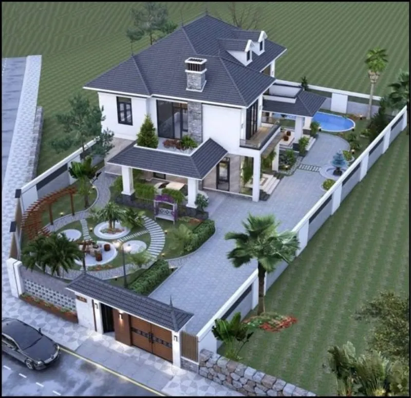 Sản phẩm mau biet thu vuon co ho boi — Công Ty Cổ Phần Tư Vấn Thiết Kế Xây Dựng Vanacons — MST 0313936887