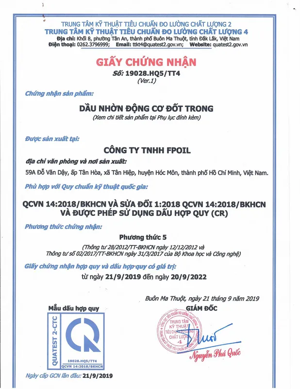 Sản phẩm 8722137074 1762311553 — Dầu Nhớt FPOIL - Công Ty TNHH FPOIL — MST 0314023865
