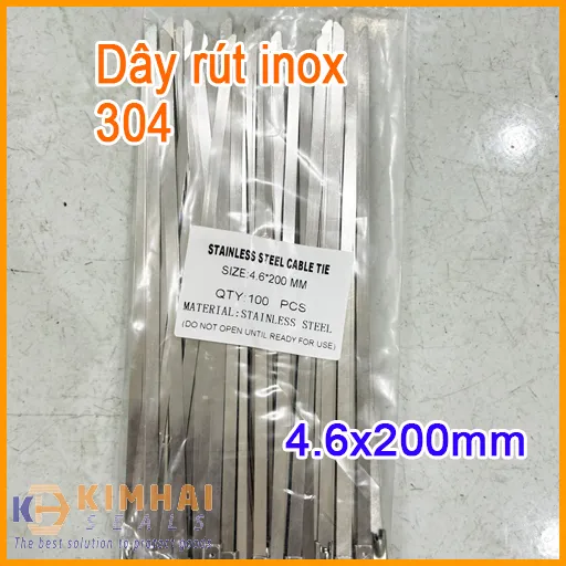 Sản phẩm day rut inox 304 4.6x200 — Dây Rút Nhựa Kim Hải - Công Ty TNHH Một Thành Viên Vật Tư Và Thiết Bị Kim Hải — MST 0314047224