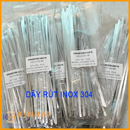 Sản phẩm day rut inox 304 — Dây Rút Nhựa Kim Hải - Công Ty TNHH Một Thành Viên Vật Tư Và Thiết Bị Kim Hải — MST 0314047224