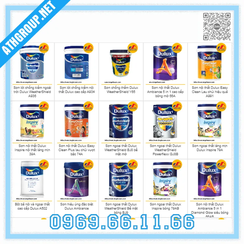 Sản phẩm bao gia son dulux — Công Ty TNHH Đầu Tư Phát Triển Thương Mại ATH — MST 0314169208