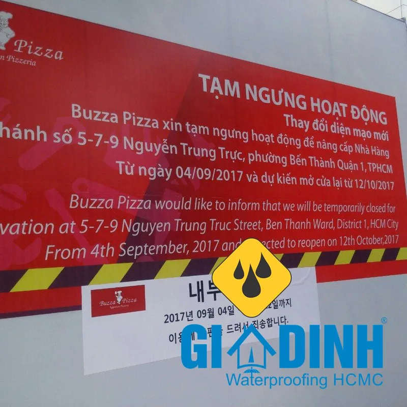 Sản phẩm chong tham nha hang pizza — Công Ty TNHH Chống Thấm Gia Định — MST 0314169328
