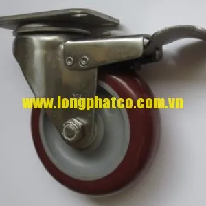 Sản phẩm Banh xe PU cang inox xoay khoa 300x300 — Công Ty TNHH Thiết Bị Công Nghiệp Long Phát — MST 0314246484