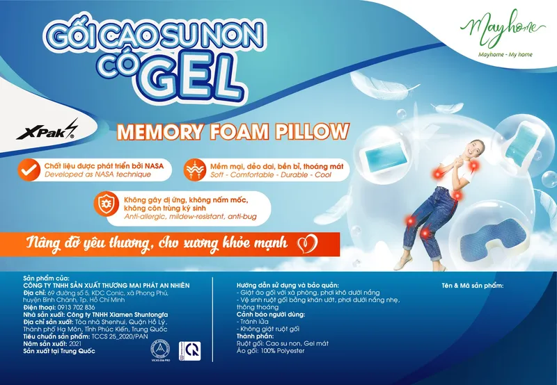 Sản phẩm popup — Đệm Gối Cao Su Thiên Nhiên Mayhome - Công Ty TNHH Sản Xuất Thương Mại Phát An
Nhiên — MST 0314258962