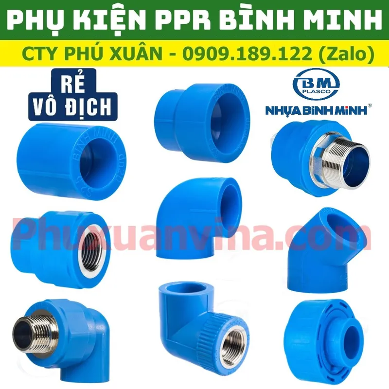 Sản phẩm phu kien ppr binh minh — Công Ty TNHH Vật Liệu Xây Dựng Phú Xuân — MST 0314259081