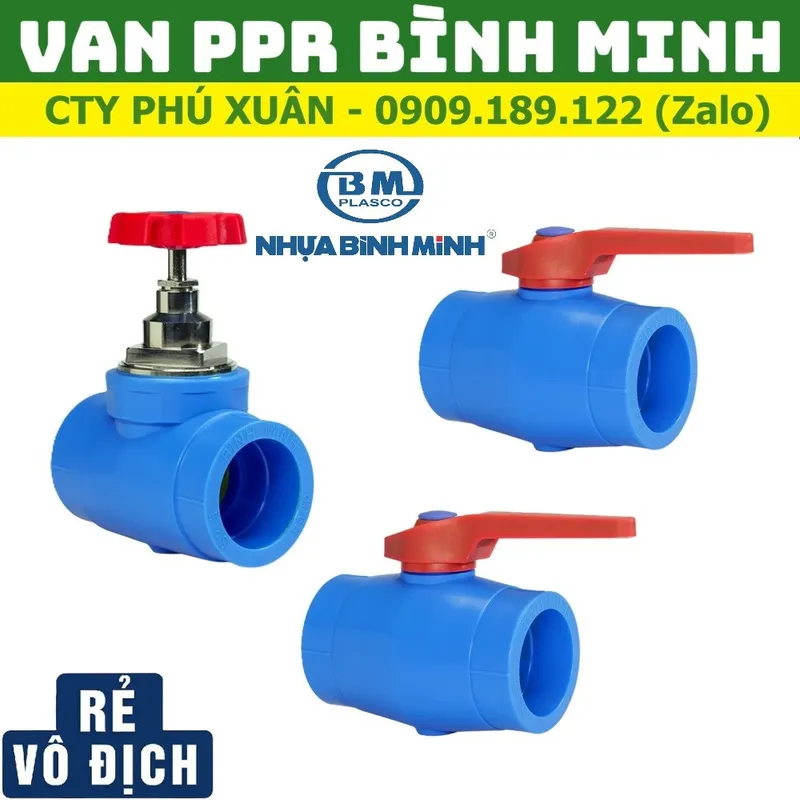 Sản phẩm van ppr binh minh — Công Ty TNHH Vật Liệu Xây Dựng Phú Xuân — MST 0314259081