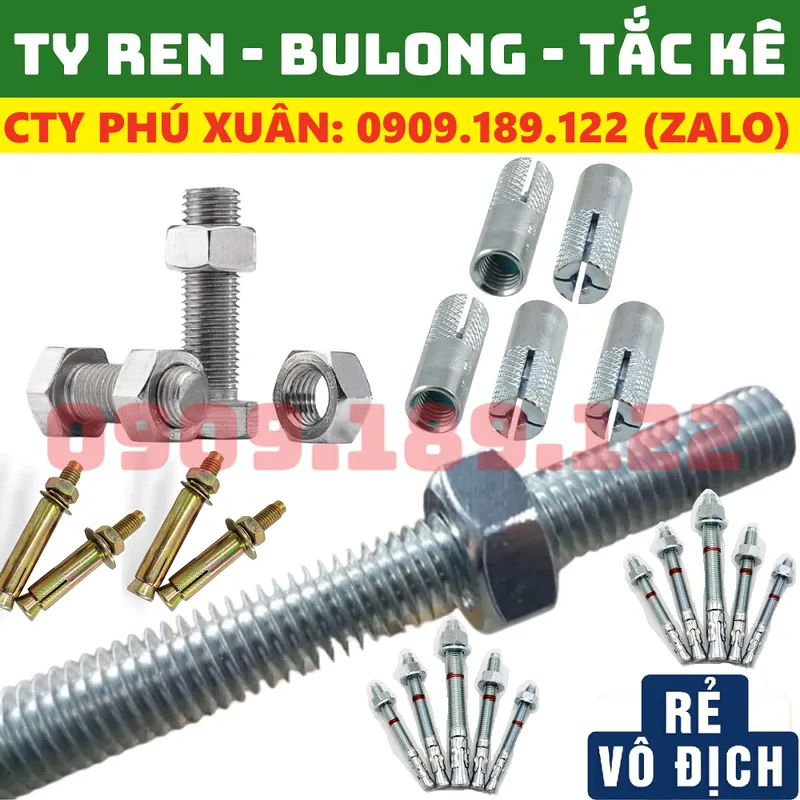 Sản phẩm ty ren bulong tac ke dan — Công Ty TNHH Vật Liệu Xây Dựng Phú Xuân — MST 0314259081