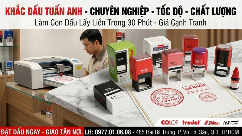 Sản phẩm khac dau tai tp.hcm_ — Công Ty TNHH MTV Khắc Dấu Tuấn Anh — MST 0314278126