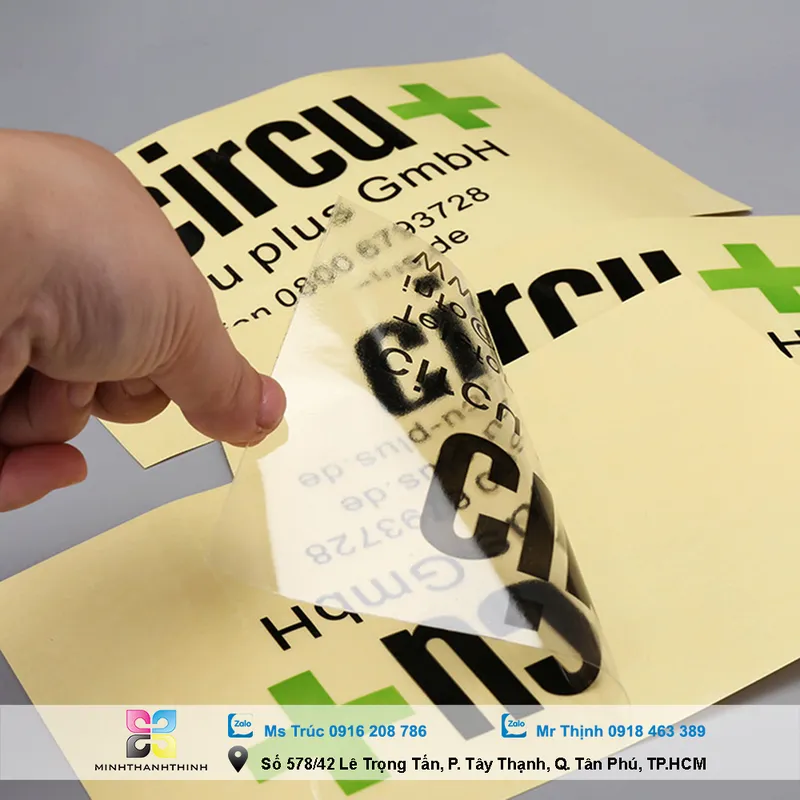 Sản phẩm decal trong 2 — In Ấn Minh Thành Thịnh - Công Ty TNHH SX TM DV In Minh Thành Thịnh — MST 0314283768