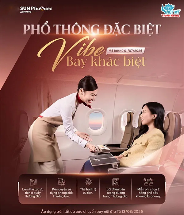 Sản phẩm sun phuquoc airways mo ban ve hang pho thong dac biet — Công Ty Cổ Phần Du Lịch Vé Máy Bay Việt Mỹ — MST 0314306140