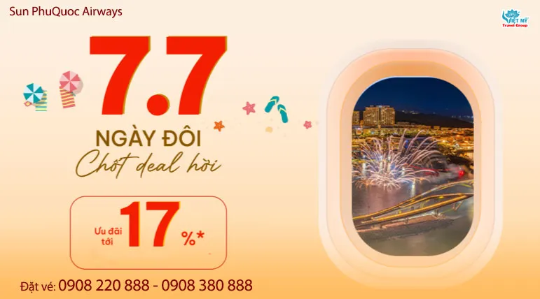 Sản phẩm sun phuquoc airways uu dai ngay 7 7 2026 — Công Ty Cổ Phần Du Lịch Vé Máy Bay Việt Mỹ — MST 0314306140
