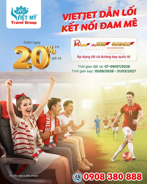 Sản phẩm vietjet air uu dai ngay 7 7 2026 — Công Ty Cổ Phần Du Lịch Vé Máy Bay Việt Mỹ — MST 0314306140