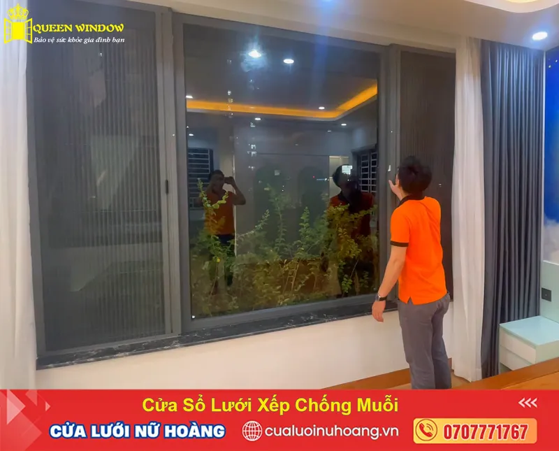 Sản phẩm cua so luoi xep chong muoi — Cửa Lưới Nữ Hoàng - Công Ty TNHH Cửa Lưới Nữ Hoàng — MST 0314408600