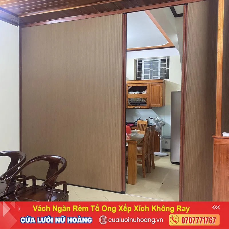 Sản phẩm vach ngan rem to ong xep xich khong ray — Cửa Lưới Nữ Hoàng - Công Ty TNHH Cửa Lưới Nữ Hoàng — MST 0314408600