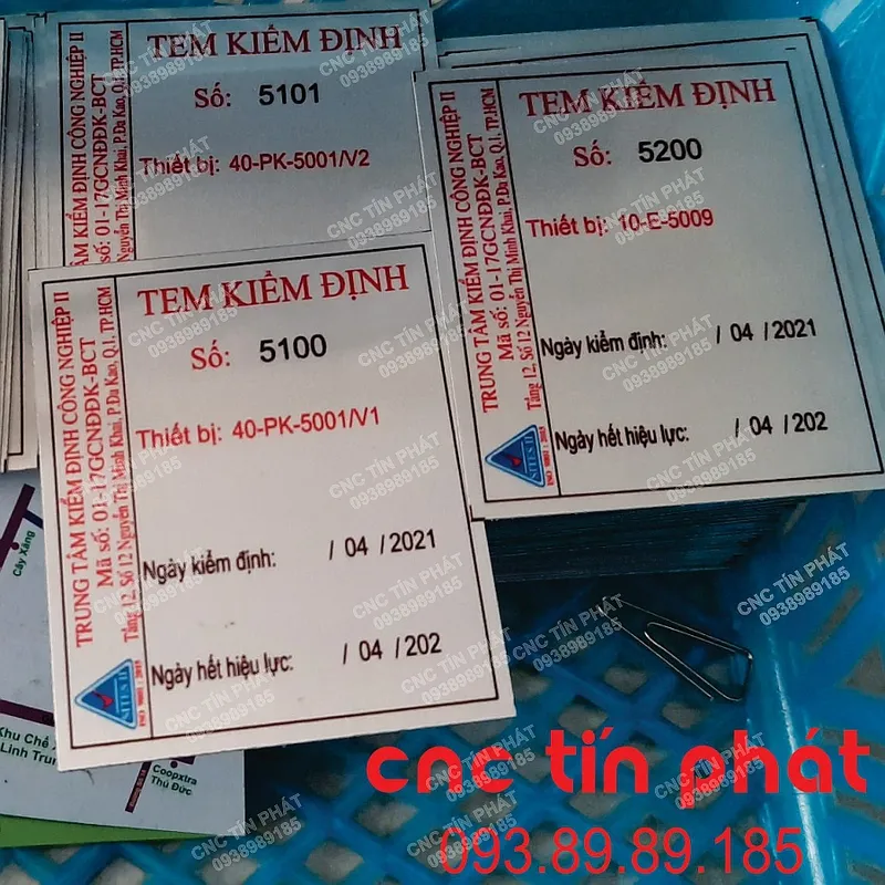 Sản phẩm in nhan nhom theo yeu cau cnc tin phat — Cắt Khắc Laser Tín Phát - Công Ty TNHH CNC Tín Phát — MST 0314415333