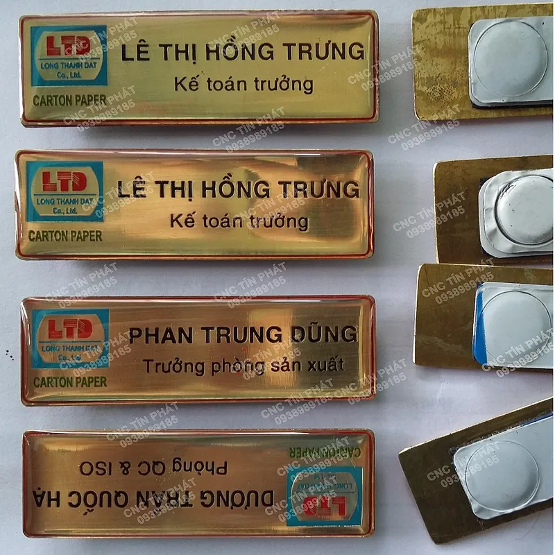Sản phẩm lam bang ten nhan vien inox vang do keo cnc tin phat — Cắt Khắc Laser Tín Phát - Công Ty TNHH CNC Tín Phát — MST 0314415333