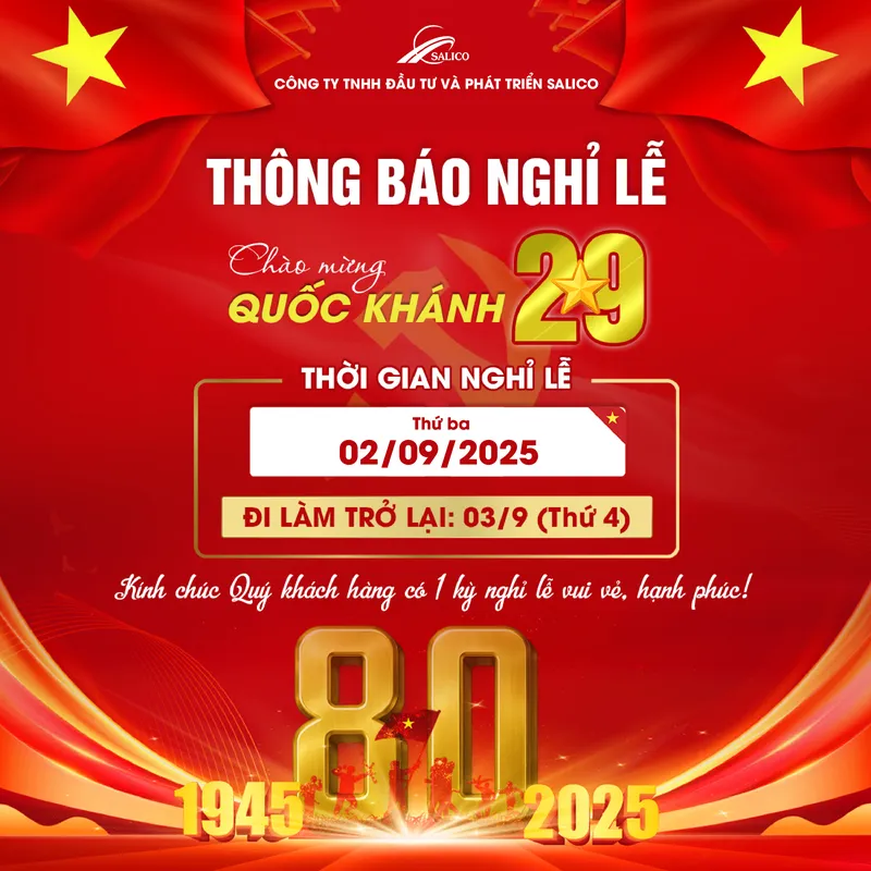 Sản phẩm salico thong bao lich nghi le 2 9 2025 — Trụ Đèn Chiếu Sáng SALICO - Công Ty TNHH Đầu Tư Và Phát Triển SALICO — MST 0314444951