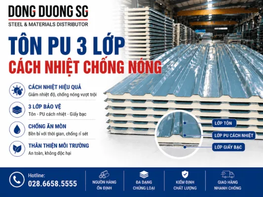 Sản phẩm ton PU 3 lop cach nhiet chong nong 533x400 — Công Ty TNHH TM DV Vật Liệu Xây Dựng Đông Dương SG — MST 0314451282