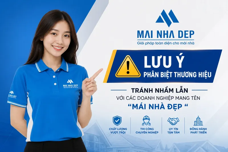 Sản phẩm luu y phan biet thuong hieu MAi Nha Dep — Công Ty TNHH Mái Nhà Đẹp — MST 0314465912