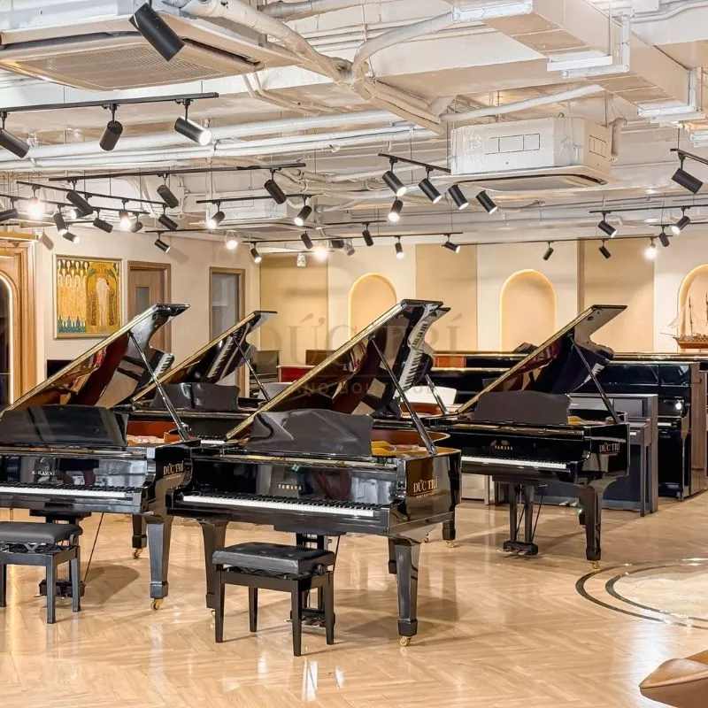 Sản phẩm Khu trung bay dan piano tai Duc Tri Piano Boutique — Nhạc Cụ Đức Trí - Công Ty TNHH Âm Nhạc Đức Trí — MST 0314524702