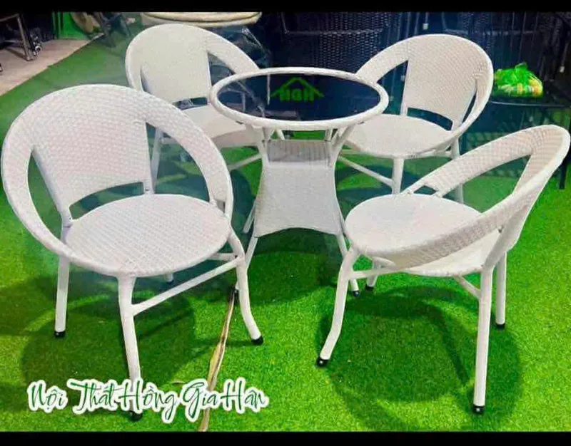 Sản phẩm ban ghe may nhua mau trang — Nội Thất Hồng Gia Hân - Công Ty TNHH Sản Xuất Thương Mại Hồng Gia Hân — MST 0314617259