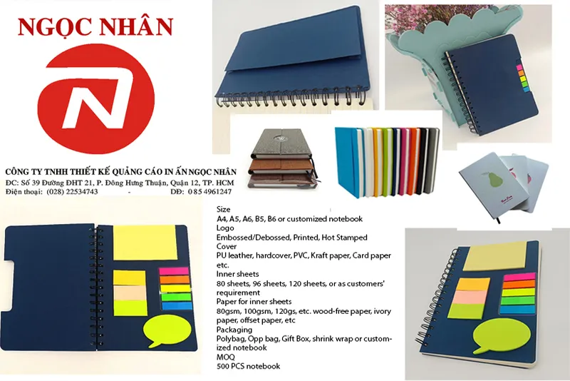 Sản phẩm Note Book 1 — In ấn Ngọc Nhân - Công Ty TNHH Thiết Kế Quảng Cáo In ấn Ngọc Nhân — MST 0314617812