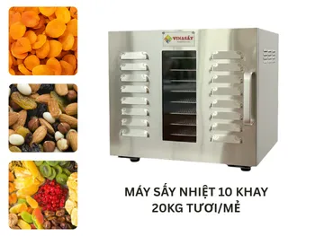 Sản phẩm MAY SAY NHIET 10 KHAY 20KG TUOIME — Công Ty Cổ Phần Công Nghệ Năng Lượng Bền Vững Việt Nam — MST 0314626895