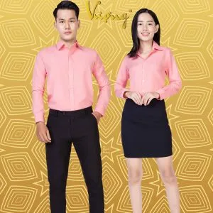 Sản phẩm dong phuc ao so mi nam nu tay dai cong so cao cap dongphucthinhvuong.com mau hong cam azalea 11 300x300 — Công Ty TNHH Thời Trang Thịnh Vượng — MST 0314696966