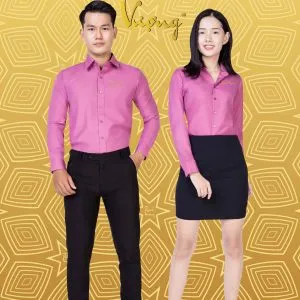 Sản phẩm dong phuc ao so mi nam nu tay dai cong so cao cap dongphucthinhvuong.com mau hong tim canh sen dam 43 300x300 — Công Ty TNHH Thời Trang Thịnh Vượng — MST 0314696966