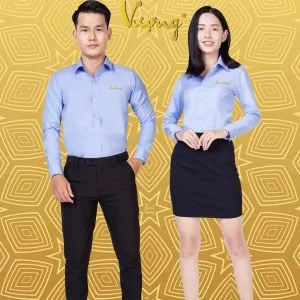 Sản phẩm dong phuc ao so mi nam nu tay dai cong so cao cap dongphucthinhvuong.com mau xanh bien nhat anh tim 28 300x300 — Công Ty TNHH Thời Trang Thịnh Vượng — MST 0314696966