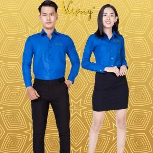 Sản phẩm dong phuc ao so mi nam nu tay dai cong so cao cap dongphucthinhvuong.com mau xanh bien xanh cong doan 21 300x300 — Công Ty TNHH Thời Trang Thịnh Vượng — MST 0314696966