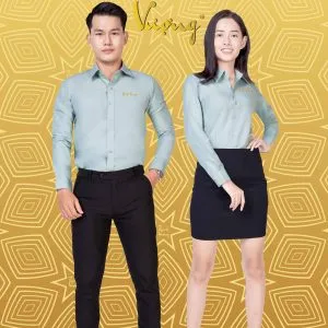 Sản phẩm dong phuc ao so mi nam nu tay dai cong so cao cap dongphucthinhvuong.com mau xanh bo dam 5a 300x300 — Công Ty TNHH Thời Trang Thịnh Vượng — MST 0314696966