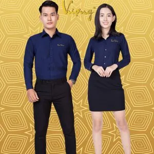 Sản phẩm dong phuc ao so mi nam nu tay dai cong so cao cap dongphucthinhvuong.com mau xanh den 29a 300x300 — Công Ty TNHH Thời Trang Thịnh Vượng — MST 0314696966