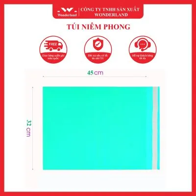 Sản phẩm TUI NIEM PHONG MAU XANH DA QUANG 32CM 45CM 400x400 — Công Ty TNHH Sản Xuất Wonderland — MST 0314705307