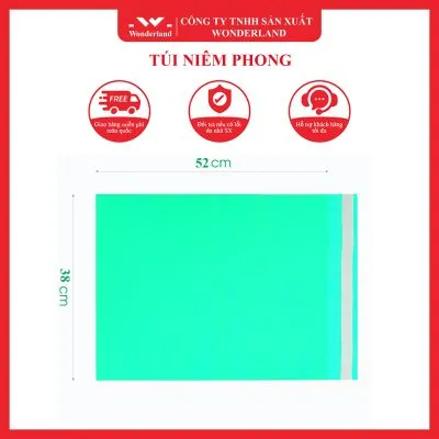 Sản phẩm TUI NIEM PHONG MAU XANH DA QUANG 38CM 52CM 400x400 — Công Ty TNHH Sản Xuất Wonderland — MST 0314705307