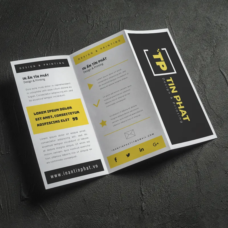 Sản phẩm Trifold brochure 05 06 2021 — Công Ty TNHH Kinh Doanh Thương Mại Tín Phát — MST 0314708957