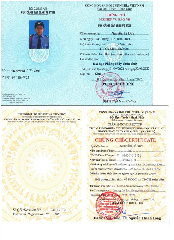 Sản phẩm nguyen le duy — Bảo Vệ Lê Gia - Công Ty Cổ Phần Tập Đoàn Bảo Vệ - Vệ Sĩ Lê Gia — MST 0314737355