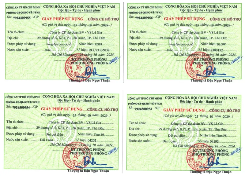 Sản phẩm sung dui cui dien — Bảo Vệ Lê Gia - Công Ty Cổ Phần Tập Đoàn Bảo Vệ - Vệ Sĩ Lê Gia — MST 0314737355