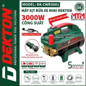 Sản phẩm May rua xe ap luc cao 220V 3000W 14L180bar Dekton DK CWR3001 300x300 — Công Ty TNHH Thương Mại Dịch Vụ Điện Máy Thông Minh — MST 0314770585