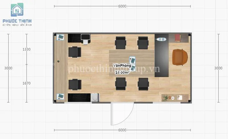 Sản phẩm van phong container VC13 mat bang 1 — Công Ty Cổ Phần Kiến Trúc Xây Dựng Phước Thịnh — MST 0314804509