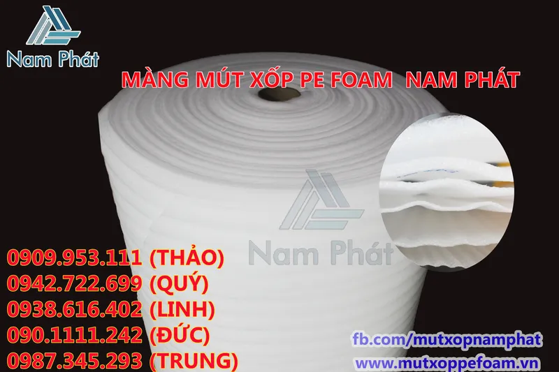 Sản phẩm màng xốp pe foam bọc hàng — Mút Xốp PE Foam - Công Ty TNHH Cách Nhiệt Nam Phát — MST 0314876140