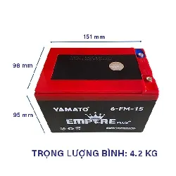 Sản phẩm small_ac quy xe dap dien yamato empire 12v 15ah ymt 12 15 6 fm 15 plus dong cao cap binh do den — Công Ty TNHH Năng Lượng Ngọc Việt Phát — MST 0314897140