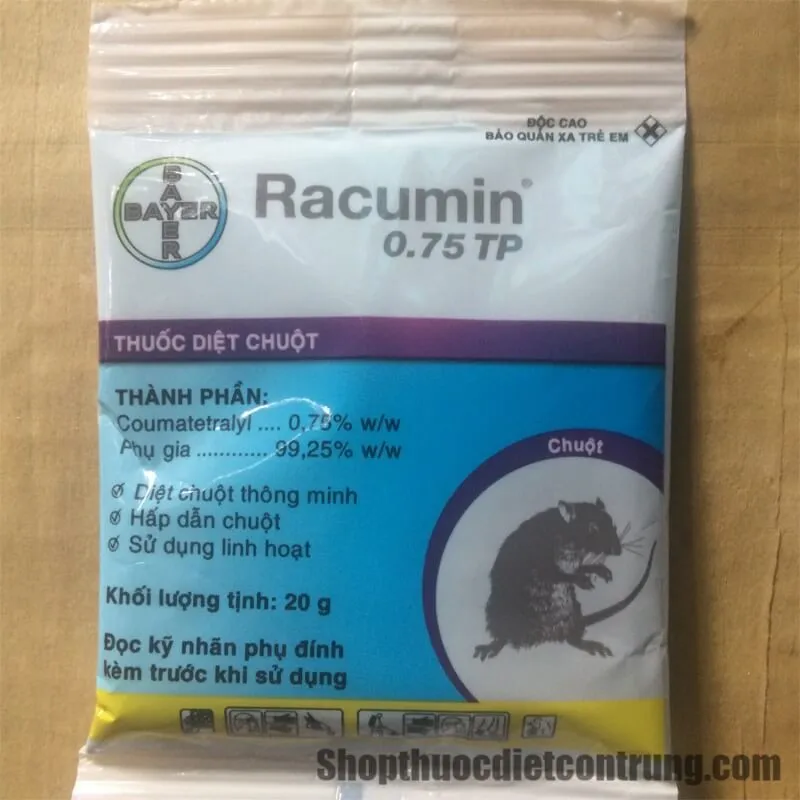 Sản phẩm thuoc diet chuot Racumin — Việt Thành Pest Control - Công Ty TNHH Thương Mại Dịch Vụ Kiểm Soát Côn Trùng
Việt Thành — MST 0314905377