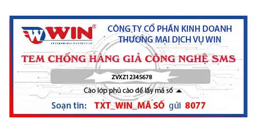 Sản phẩm tem chong hang gia cong nghe sms wwin.vn_ — Công Ty Cổ Phần Kinh Doanh Thương Mại Dịch Vụ WIN — MST 0314956822