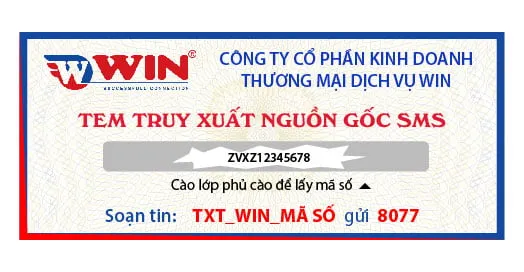 Sản phẩm tem truy xuat nguon goc sms wwin.vn_ — Công Ty Cổ Phần Kinh Doanh Thương Mại Dịch Vụ WIN — MST 0314956822