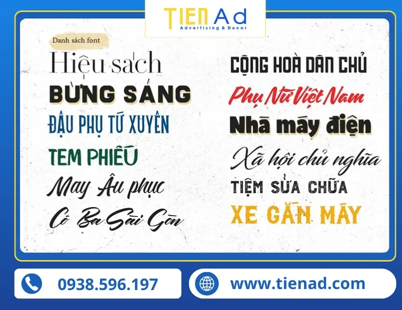 Sản phẩm 10 Font Chu Bang Hieu Dep Thinh Hanh Nhat Hien Nay — Công Ty TNHH Tiến AD — MST 0314970425