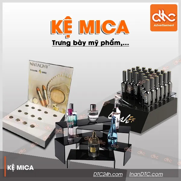 Sản phẩm ke mica trung bay my pham theo yeu cau — Công Ty TNHH Thương Mại – Dịch Vụ – Quảng Cáo D.T.C — MST 0315034147