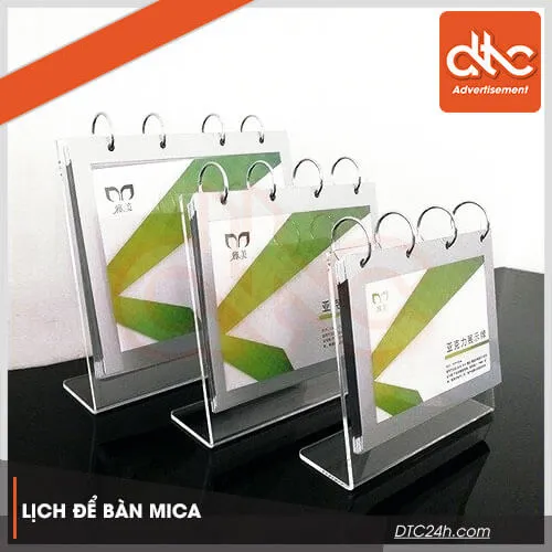 Sản phẩm Lich de ban mica chu L trong suot 1 — Công Ty TNHH Thương Mại – Dịch Vụ – Quảng Cáo D.T.C — MST 0315034147