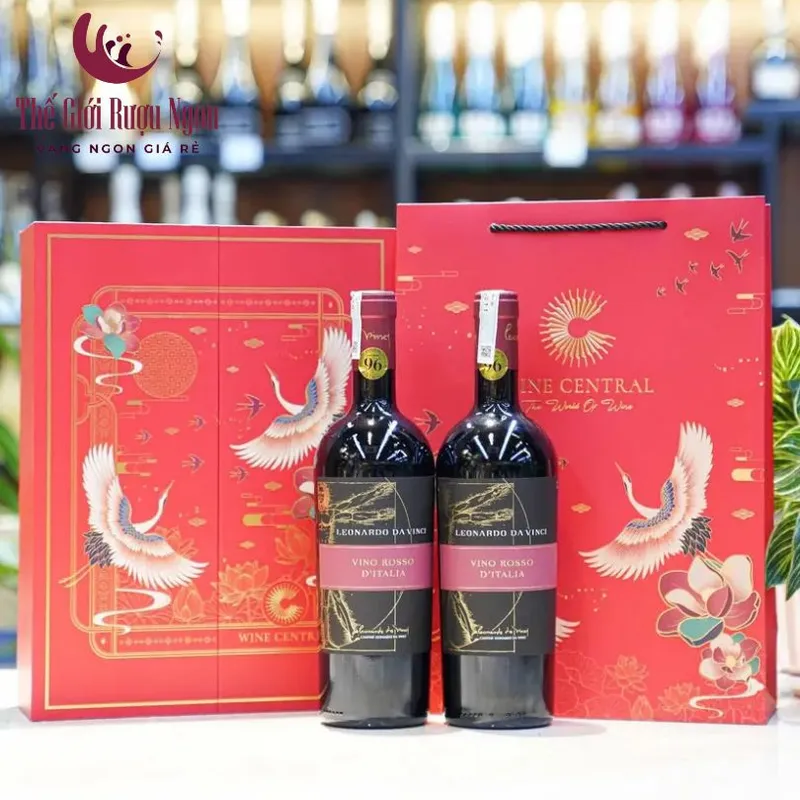Sản phẩm hop qua 2 chai leonardo da vinci vino rosso — Công Ty TNHH Thương Mại Dịch Vụ Đại Song Nguyên — MST 0315047636